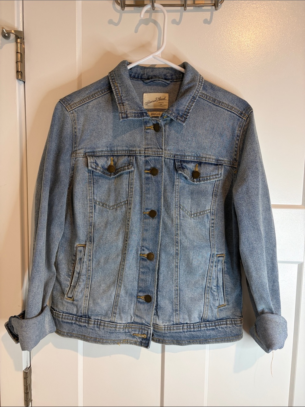Light Wash Denim Jacket - Classic Button Front